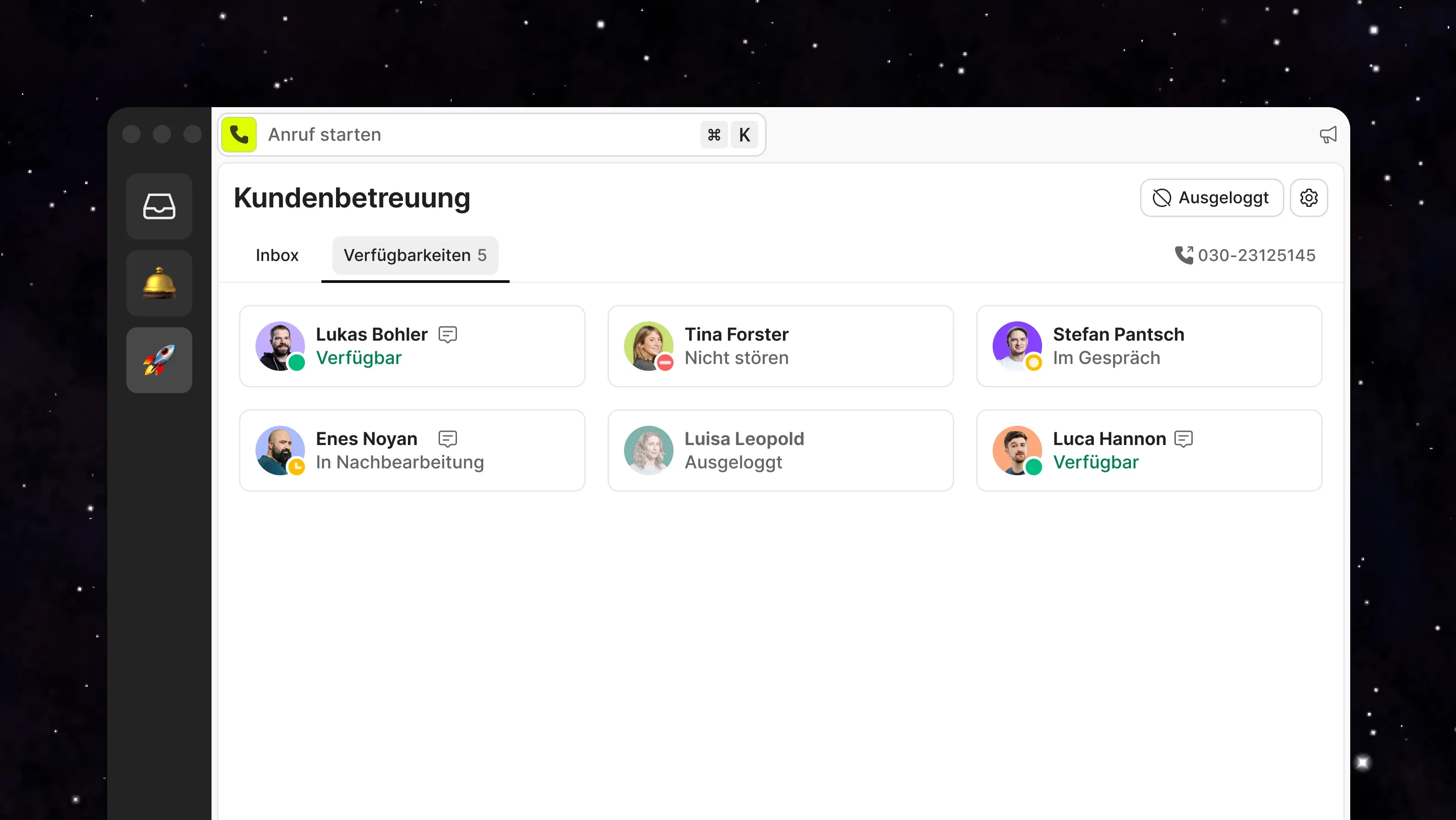 Status-Indikatoren des User-Status nebeneinander